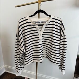 Striped Navy and White Women's Top